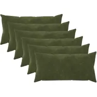 vidaXL Kussen met kussen HEERLEN 6 st Groen Microfiber Fleece