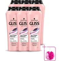 GLISS 6 x - Shampoo - Split Hair Miracle - Voor Beschadigd Haar - 250 ml - Bulkverpakking - Gespleten haarpunten - Douchemop - Haarherstel