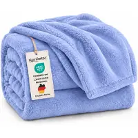 Komfortec Fleece Deken - Met kasjmier gevoel - Plaid - Fleece Plaid - Fleece Dekens - Fleece Deken 150x200 cm – Super Zacht – Lichtblauw