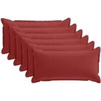 vidaXL Kussen met kussen HOUTEN 6 st Wijnrood Polyester