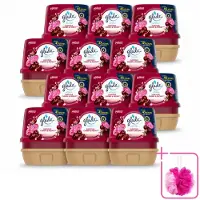 Glade 12 x - Badkamer Gel - Luscious Kers & Pioenroos - 180 g - Bulkverpakking - Geur gel badkamer - Douchemop - Bloemige geur