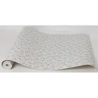 Dutch Wallcoverings Vlakvinylbehang bloemetjes - beige/groen/paars