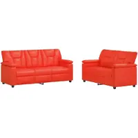 vidaXL Bankstel 2 pcs Rood Kunstleer