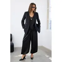 Trendyol TRENDYOLMİLLA Dames Grijs Effen Lang Regular fit Blazers