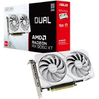 Asus Dual -RX9060XT-16G-WHITE, Radeon RX 9060 XT, 16 GB, GDDR6, PCI Express 5.0, met 2 ventilatoren