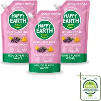 Happy Earth 3 x – Handzeep Navulling – 100% Natuurlijk Lavender Ylang – 600 ml - Grootverpakking - Vaatwasstrips - Natuurlijke Handzeep - Navulverpakking - Lavendel - Ylang - Vegan Handzeep