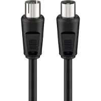 Pro Antennekabel, 15 m, coax-stekker naar coax-contrastekker, zwart, dubbel afgeschermd