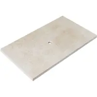 Saniclass Travertine Topblad - 80x46cm - zonder kraangaten - 1 sifon-uitsparing - gemeleerd natuursteen