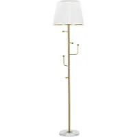 Mauro Ferretti App/Abbiti vloerlamp – 2-in-1 vloerlamp van goudkleurig metaal met 5 haken en een witte lampenkap (diameter 41 x 173 cm) – Glamour design