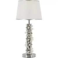 Mauro Ferretti Tafel lamp Flower, metaal, glas, zilver, 35x74 cm,