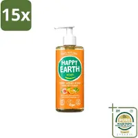 Happy Earth 15 x – Handzeep – 100% Natuurlijk Rose Petitgrain – 300 ml - Wasstrips - Handzeep - Natuurlijke Handzeep - Vegan Handzeep - Rose Petitgrain - Bloemige Geur
