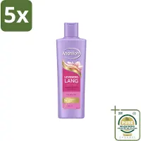 Andrélon 5 x – Shampoo – Levendig Lang – 250 ml - Wasstrips - Haarversterken - Lang Haar Verzorgen - Biotine Shampoo - Haarbreuk Voorkomen - Gezond Haar
