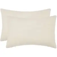 vidaXL Kussensloop 2 st HEERLEN Crèmekleurig 50 x 75 cm Bouclé