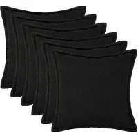 vidaXL Kussensloop 6 st HOUTEN Zwart 55 x 55 cm Bouclé