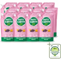 Happy Earth 12 x – Handzeep Navulling – 100% Natuurlijk Lavender Ylang – 600 ml - Grootverpakking - Vaatwasstrips - Natuurlijke Handzeep - Navulverpakking - Lavendel - Ylang - Vegan Handzeep