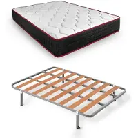Dripio Volledig bed, 135x190 cm, inclusief lattenbodem en traagschuimmatras