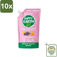 Happy Earth 10 x – Handzeep Navulling – 100% Natuurlijk Lavender Ylang – 600 ml - Wasstrips - Handzeep Navulling - Natuurlijke Handzeep - Vegan Handzeep - Lavendel Handzeep - Ylang Handzeep