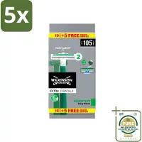 Wilkinson 5 x - Wegwerpscheermesjes - Extra Essential 2 Sensitive - Zacht - 15 mesjes - Wasstrips - Scheermesje - Wegwerpmesje - Scheerresultaat - Huidgevoelig - Scherpe Mesjes