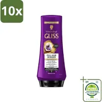 GLISS 10 x Conditioner Full Hair Wonder - 200 ml - Grootverpakking - Vaatwasstrips - Haarversterking - Volume - Haarstructuur - Haarbreuk - Biotine