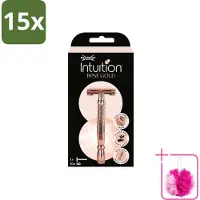 Wilkinson 15 x Sword - Scheermes - Intuition Rose Gold - Luxe - 10 mesjes - Bulkverpakking - Scheermes - Douchemop - Veiligheidsscheermes