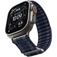 Spigen Stoffen Bandje (Klittenband), Marineblauw - Apple Watch 49Mm/46Mm/45Mm/44Mm