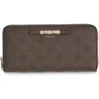 GUESS portemonnee Carmella SLG Large Zip Around Wallet Taupe Logo