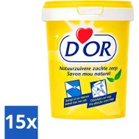 DOR 15 x - Natuurzuivere Zachte Zeep - Vast Zeepmiddel - Voor Vloeren en Was - 1 kg - Voordeelverpakking - 15 stuks