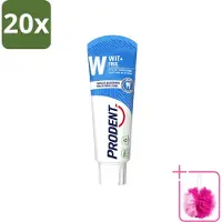 Prodent 20 x – Tandpasta – Wit + Fris – Complete Bescherming – 75 ml - Bulkverpakking - Tandpasta - Douchemop - Glazuur bescherming