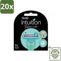 Wilkinson 20 x Intuition - Navulmesjes - Bikini Care Duo - Praktisch - 3 mesjes - Wasstrips - Intieme Zone Scheren - Gevoelige Huid Scheren - Bikini Lijn Scheren - Navulmesjes - Scherpe Mesjes