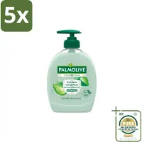 Palmolive 5 x – Handzeep – Hygiene Plus Sensitive – Pompje - 300 ml - Wasstrips - Handzeep Voor Gevoelige Huid - Gevoelige Huid - Handzeep Met Aloë Vera - Hygiëne - Handzeep Pompje
