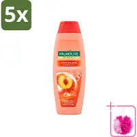 Palmolive 5 x - Naturals - 2in1 Shampoo - Perzik - Hydra Balance - 350 ml - Bulkverpakking - 2 in 1 shampoo - Douchemop - Haar reinigen