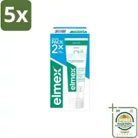 Elmex 5 x - Tandpasta - Sensitive Duopack - Gevoelige Tanden - 2 x 75 ml - Wasstrips - Gevoelige Tanden - Tandpasta - Aminfluoride - Tandbescherming - Tandversterking
