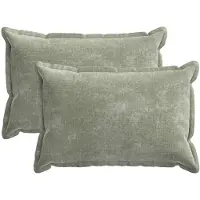 vidaXL Kussensloop 2 st HOUTEN Groen 40 x 60 cm Chenille Stof