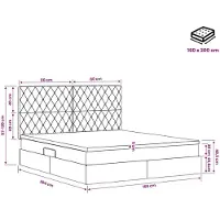 vidaXL Opslag bed met matras met hoofdeinde Zwart 160 x 200 cm Fluweel