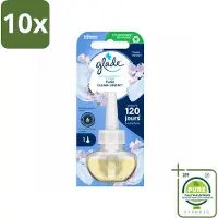 Glade 10 x - Navulling Elektrische Olie - Pure Clean Linen - Zonder Houder - Grootverpakking - Vaatwasstrips - Geur - Linen - Sfeer - Geurafgifte - Essentiële Oliën