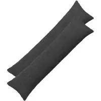 vidaXL Kussensloop 2 st HEERLEN Donkergrijs 40 x 145 cm Bouclé
