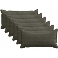 vidaXL Kussensloop 6 st HOUTEN Antraciet 40 x 80 cm corduroy