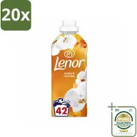 Lenor 20 x - Wasverzachter - Amber & Orchidee - Fris & Zacht - 42 Wasbeurten - Wasstrips - Wasverzachter - Fris - Ontspannen - Geur - Wasgeur