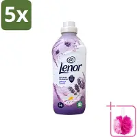 Lenor 5 x – Wasverzachter – Lavender & Kamille – 56 Wasbeurten – 1176 ml - Bulkverpakking - Wasverzachter - Douchemop - Lavendel