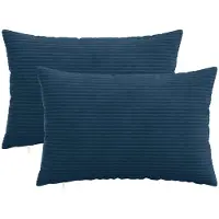 vidaXL Kussensloop 2 st HEERLEN Marineblauw 40 x 60 cm corduroy