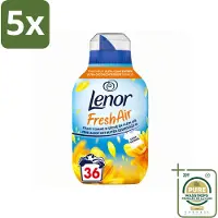 Lenor 5 x - Wasverzachter - Fresh Air Zonnestralen - Ultra Geconcentreerd - 36 Wasbeurten - Wasstrips - Wasverzachter - Wasverzachter Buitenfris - Zonnestralen - Geur - Geurverzachter