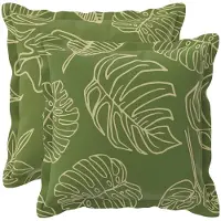 vidaXL Kussensloop 2 st HOUTEN Blad Design 35 x 35 cm Polyester