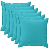 vidaXL Kussensloop 6 st HOUTEN Turquoise 40 x 40 cm Polyester
