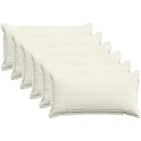 vidaXL Kussensloop 6 st HOUTEN Crèmekleurig 40 x 80 cm corduroy