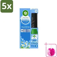 Air Wick 5 x - Freshmatic Spray - Starterkit - Pure Fresh Lentedauw - 250 ml - Bulkverpakking - Automatische geurverneveling - Douchemop - Lentegeur