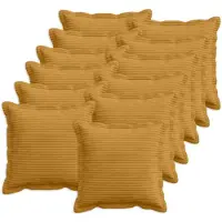 vidaXL Kussensloop 12 st HOUTEN Geel 50 x 50 cm corduroy