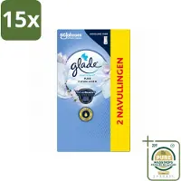 Glade 15 x - Touch & Fresh Navulling - Pure Clean Linen - 2 × 10 ml - Wasstrips - Luchtverfrisser - Geur - Frisheid - Geurverspreiding - Geurhoudend
