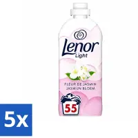 Lenor 5 x Light - Wasverzachter - Jasmijnbloem - Fris & Zacht - 55 Wasbeurten - Voordeelverpakking - 5 stuks
