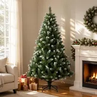 vidaXL Kunstkerstboom 210 cm PVC en Metalen Groen