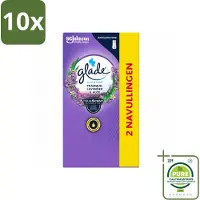 Glade 10 x - Touch & Fresh Navulling - Tranquil Lavender & Aloë - 2 × 10 ml - Grootverpakking - Vaatwasstrips - Geur - Ontspanning - Frisse Geur - Natuurlijke Geur - Kalme Geur